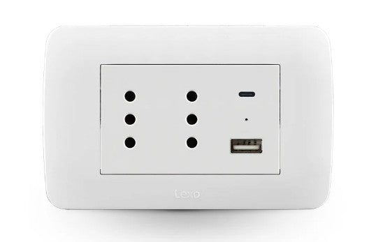 LEXO ENCHUFE DUPLEX +2 CARGADORES TIPO A+C AR.BL 5581145E