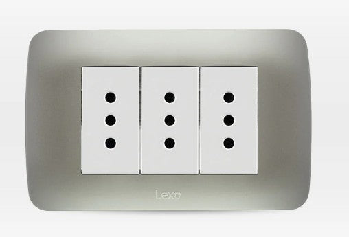 LEXO ENCHUFE TRIPLE 10A ARMADO BL/PLATA 5380112E