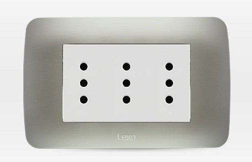 LEXO ENCHUFE TRIPLEX 10A ARMADO BLANCO/PLATA 58402002