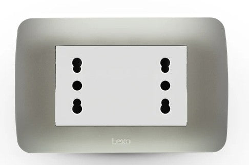 LEXO ENCHUFE DUPLEX 10/16A ARMADO BLANCO PLATA 58401006