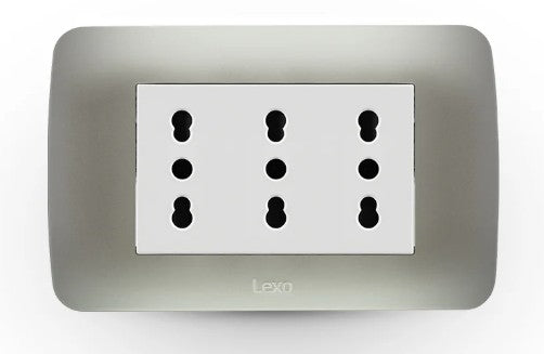 LEXO ENCHUFE TRIPLEX 10/16A ARMADO BLANCO PLATA 58402006