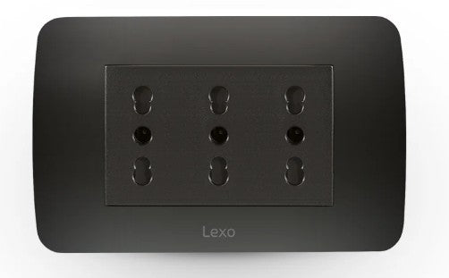 LEXO ENCHUFE TRIPLEX 10/16A ARMADO GRAFITO 58402009