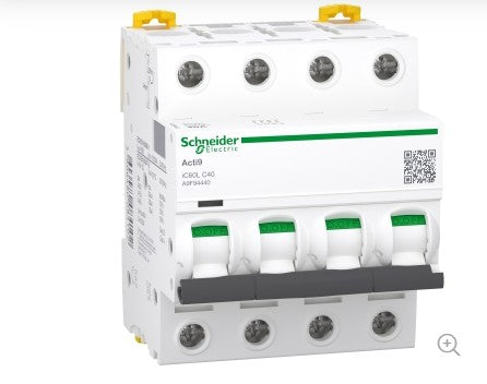 INTERRUPTOR TERMOMAGNETICO 4x40A 10/15KA C A9F94440