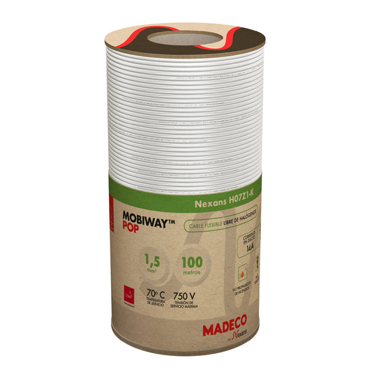 MOBIWAY POP CONDUCTOR H07Z1-K 1.5 MM BLANCO 100M