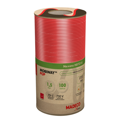 MOBIWAY POP CONDUCTOR H07Z1-K 1.5 MM ROJO 100M