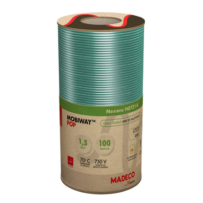 MOBIWAY POP CONDUCTOR H07Z1-K 1.5 MM VERDE 100M