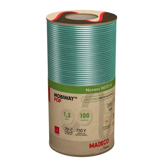 MOBIWAY POP CONDUCTOR  H07Z1-K 2.5 MM VERDE 100M