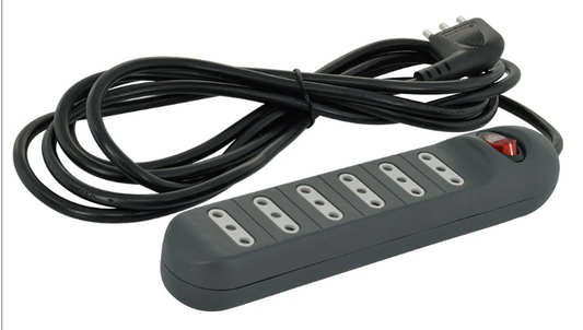 ALRGADOR 6 ENCHUFES 2P+T10A 3 METROS CON INT 7600449 LEXO