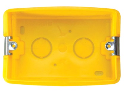 CAJA  CON OREJA METALICA 3 ESPACIOS AMARILLA TI 503L